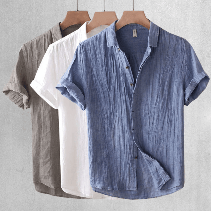 David – Camisa de Lino de Manga Corta para Hombre