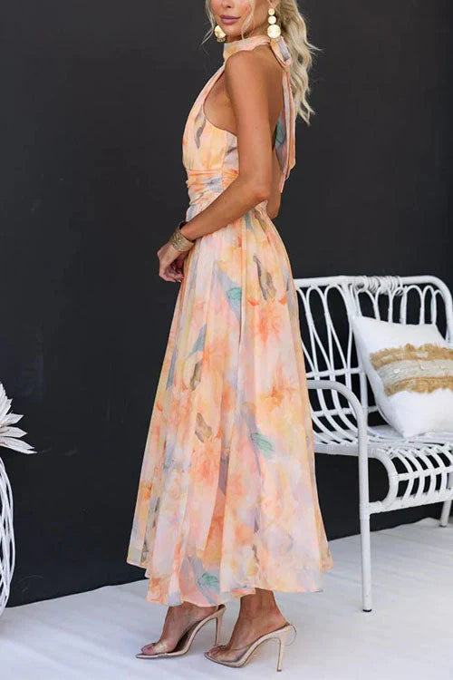 Saray – Vestido Largo Aquarela