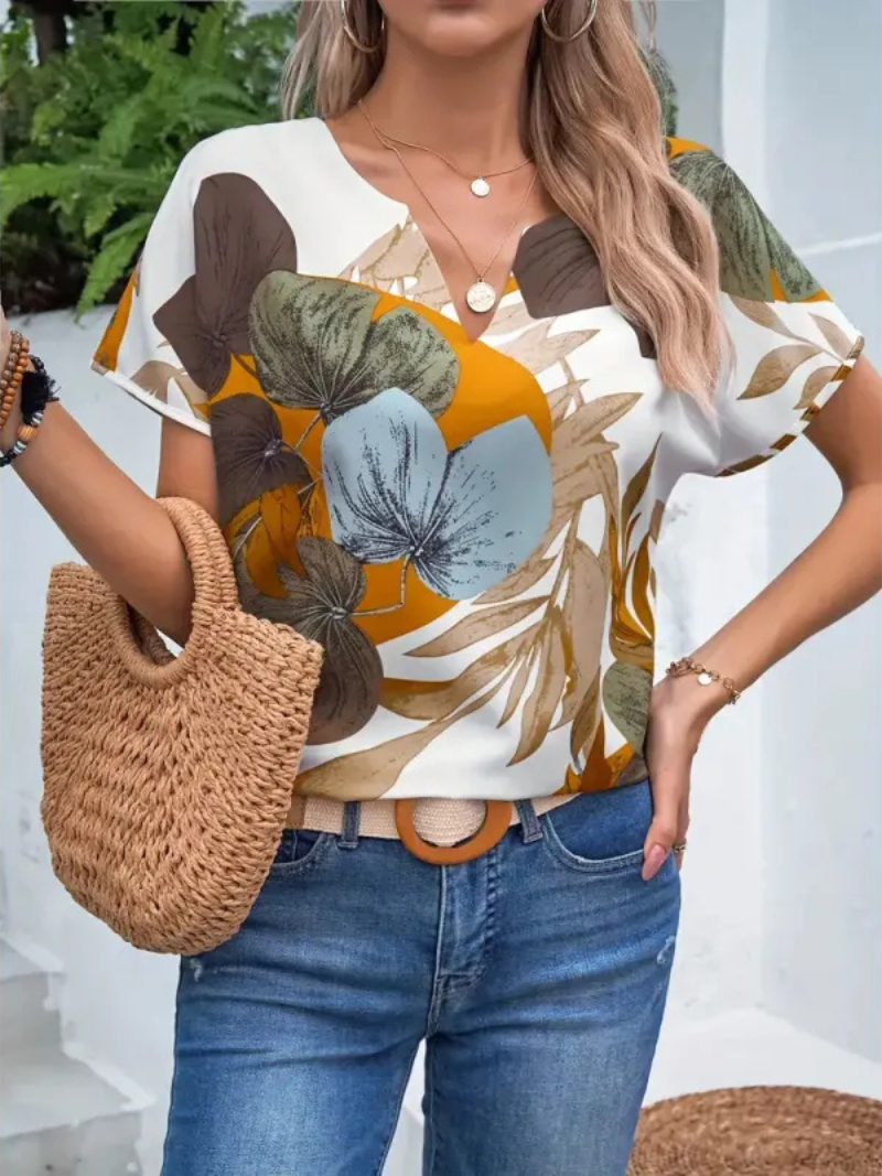 Charis – Blusa floral abotonada