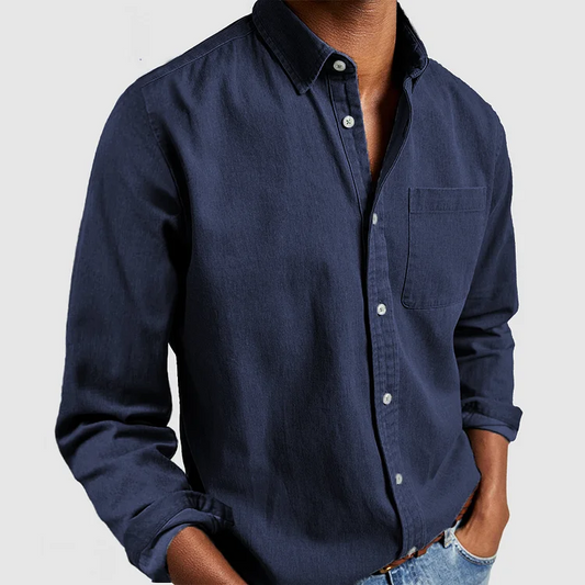 Sam – Camisa de Algodón Entallada de Estilo Clásico para Hombre