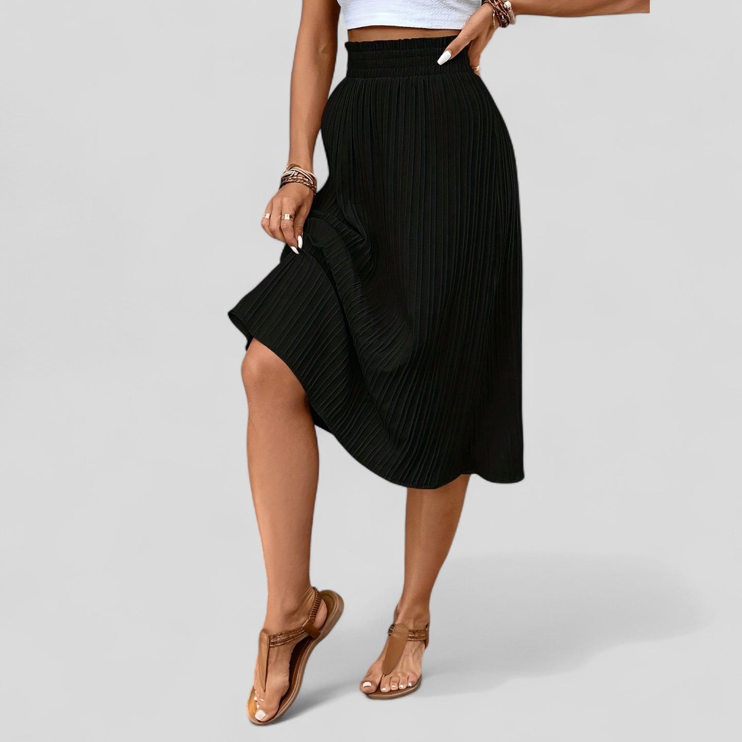 FALDA MIDI PLISADA n.07146