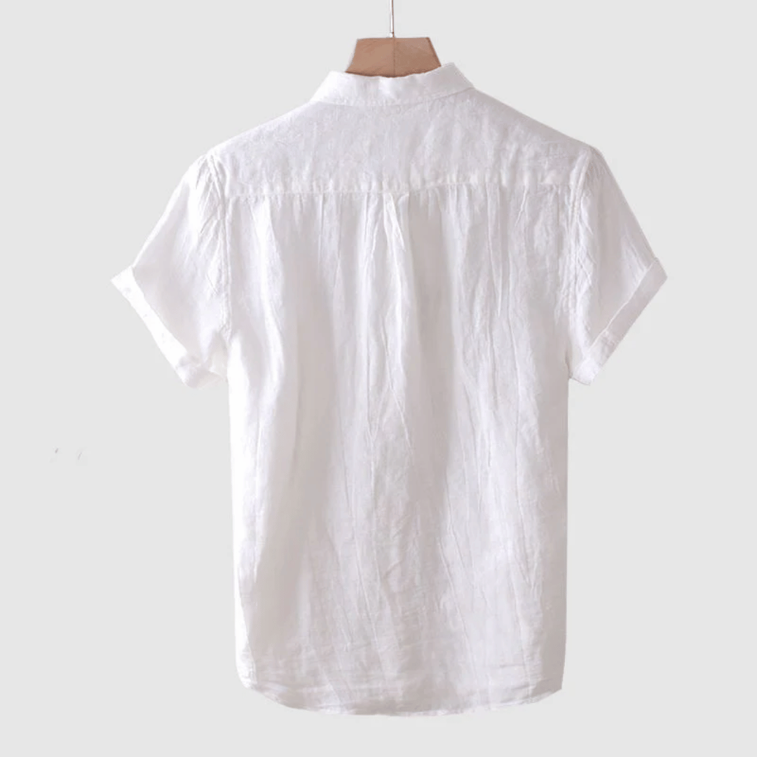 David – Camisa de Lino de Manga Corta para Hombre
