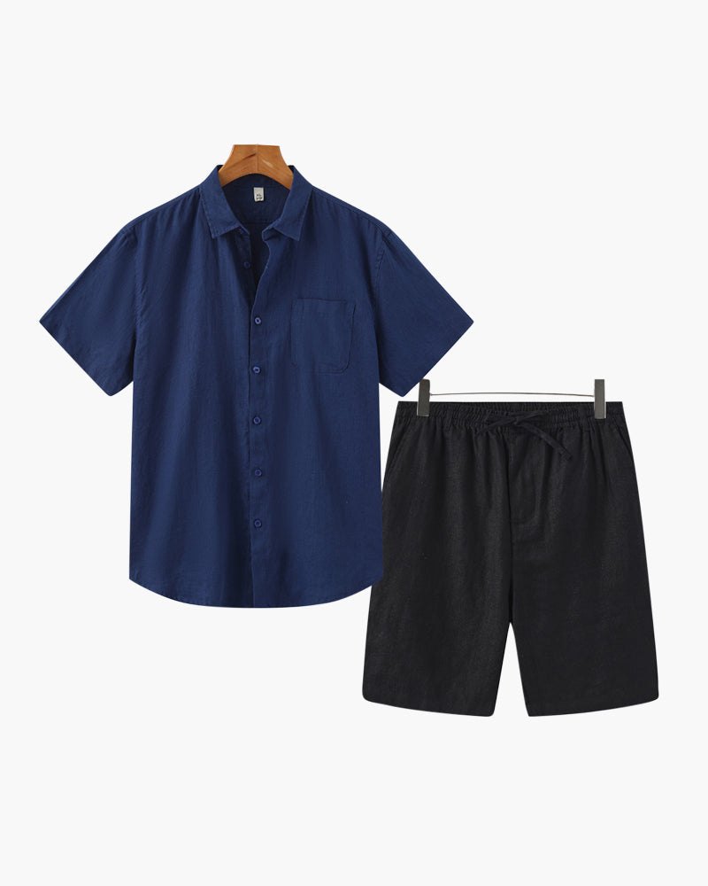 Conjunto Leinen – Camiseta + Shorts de lino fresco