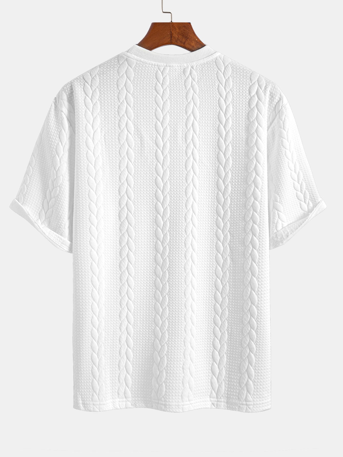 Camiseta y pantalones cortos de jacquard retorcido de manga media de corte relajado