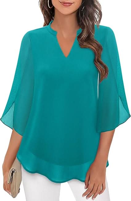 Celest – Blusa de Gasa con Capas para Mujer
