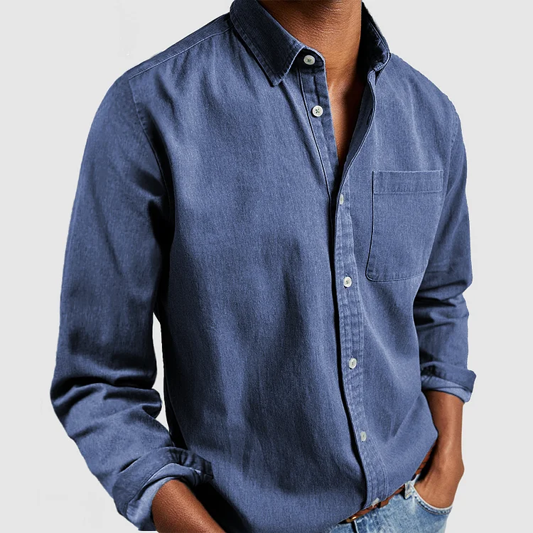 Sam – Camisa de Algodón Entallada de Estilo Clásico para Hombre