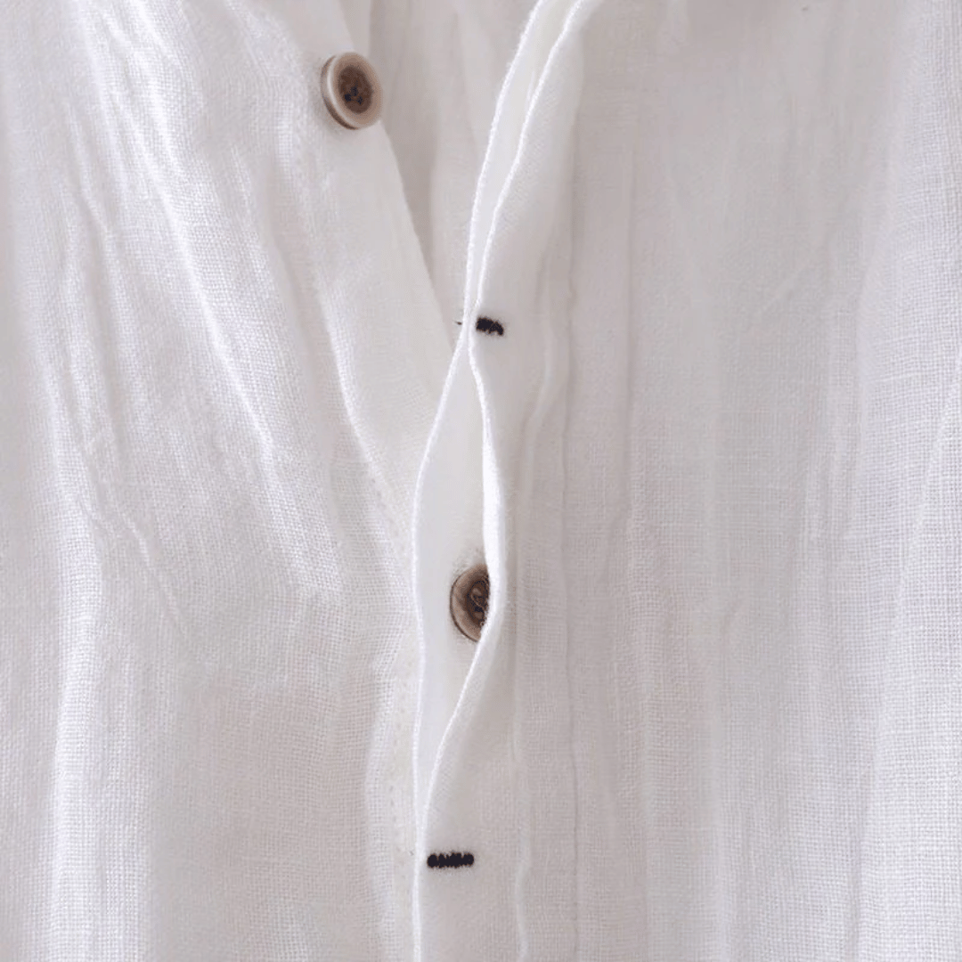 David – Camisa de Lino de Manga Corta para Hombre