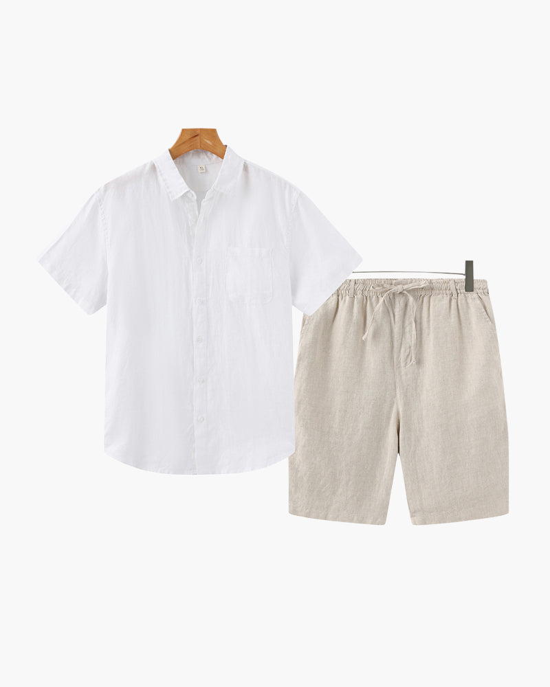 Conjunto Leinen – Camiseta + Shorts de lino fresco