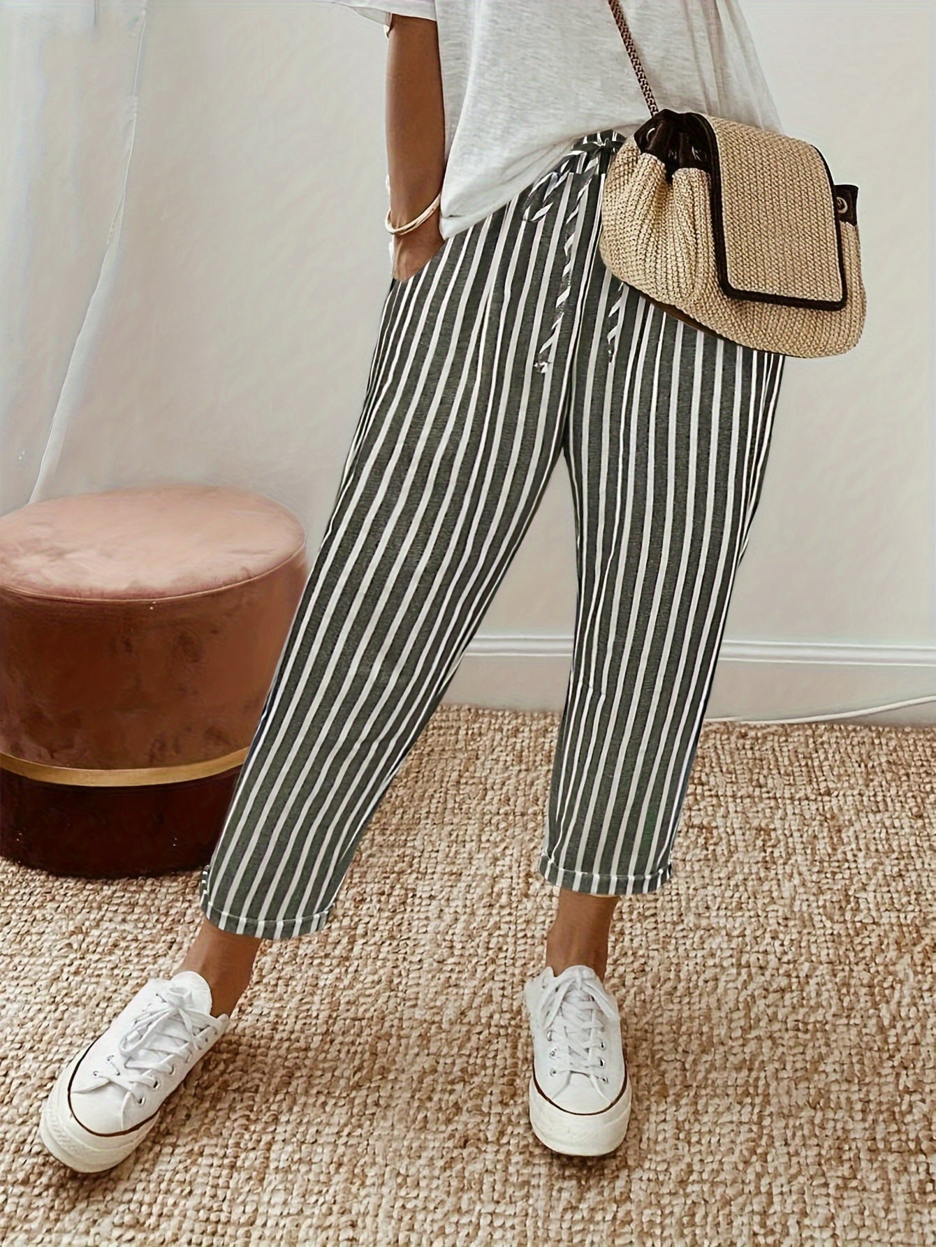 Ava – Pantalones Culotte de Rayas