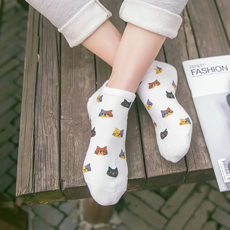 Tiny Cat™ – Pack de 5 calcetines tobilleros