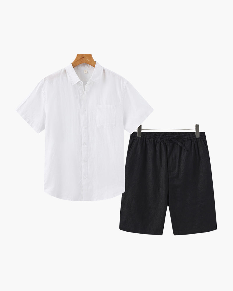 Conjunto Leinen – Camiseta + Shorts de lino fresco