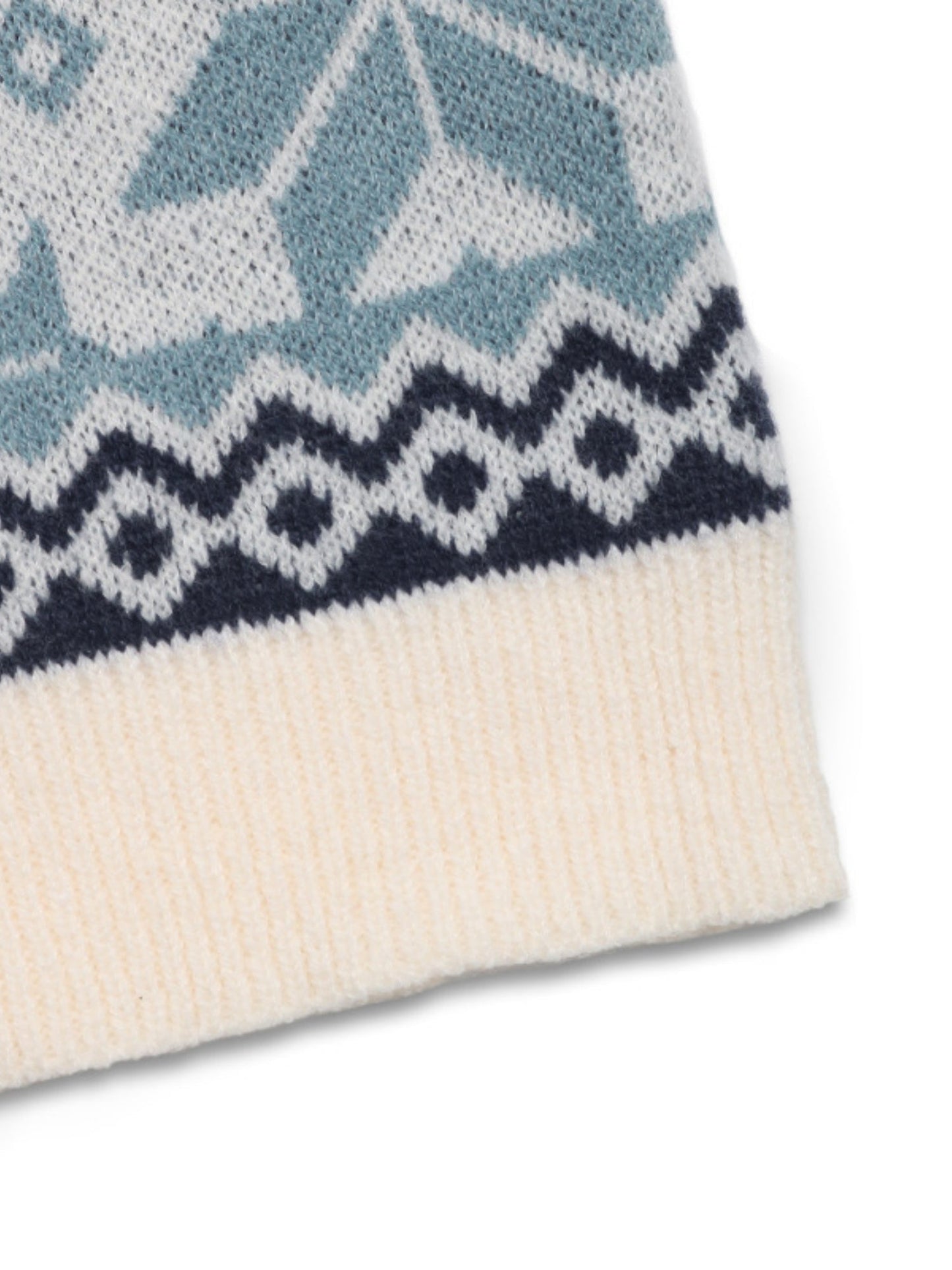 JERSEY AZUL GEOMÉTRICO CON COPOS DE NIEVE