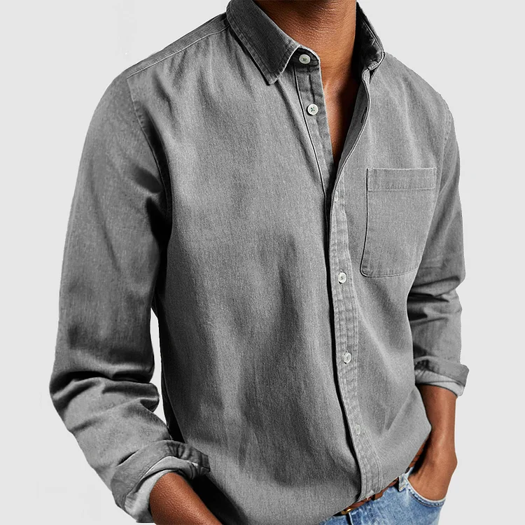 Sam – Camisa de Algodón Entallada de Estilo Clásico para Hombre