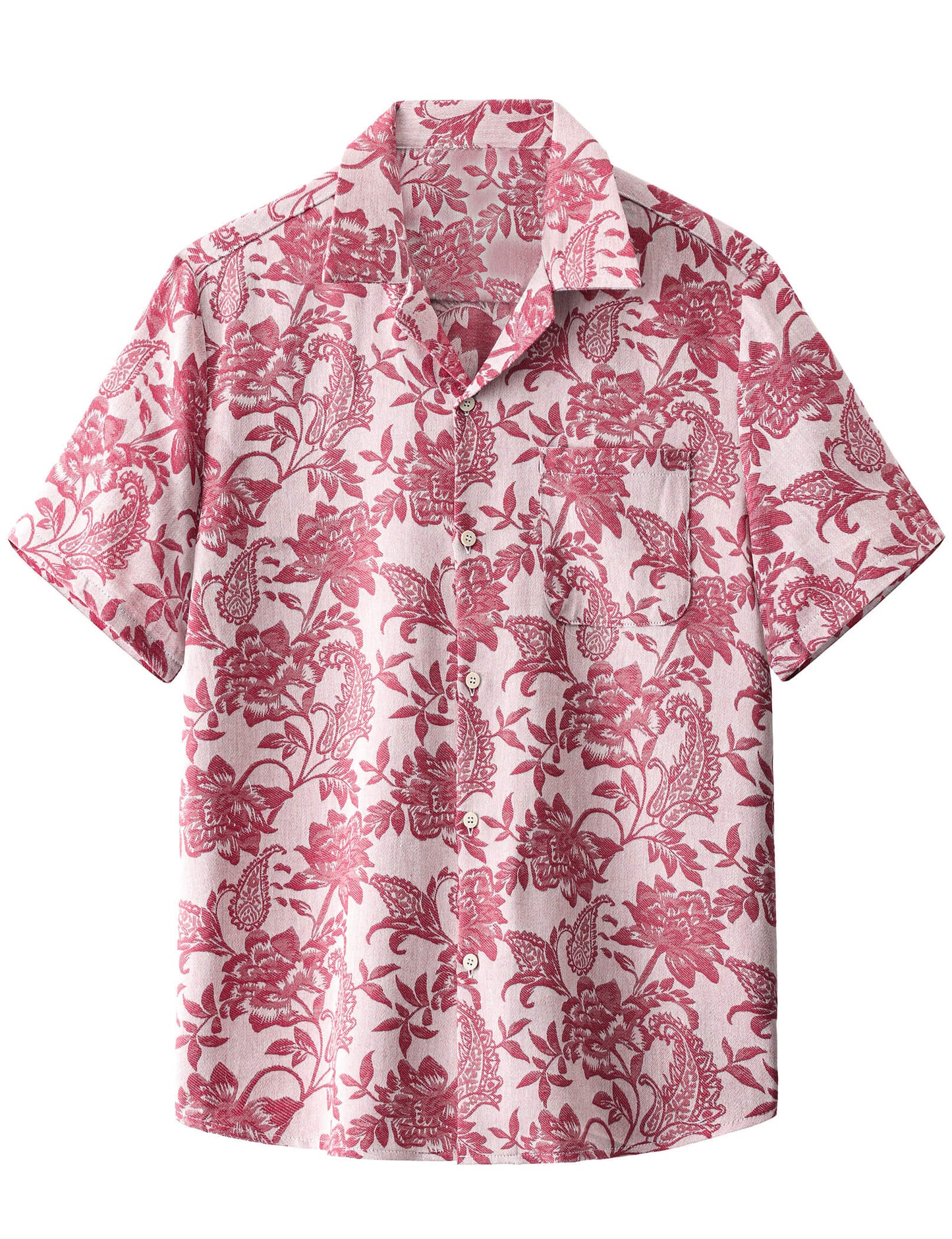 Kaley – Camisa hawaiana jacquard floral para hombre