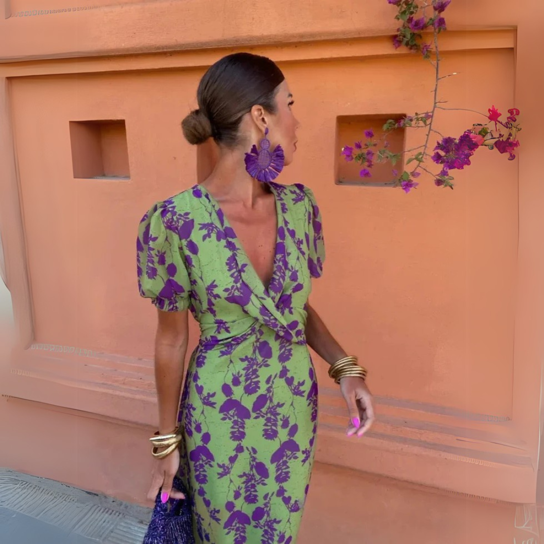 Danielle | Vestido midi con cinturón ajustable