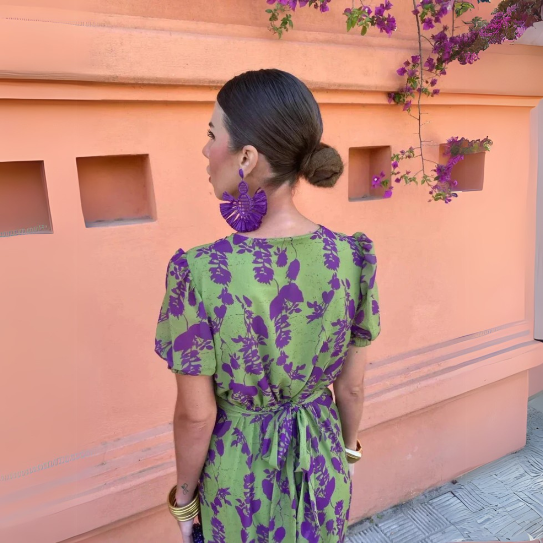 Danielle | Vestido midi con cinturón ajustable