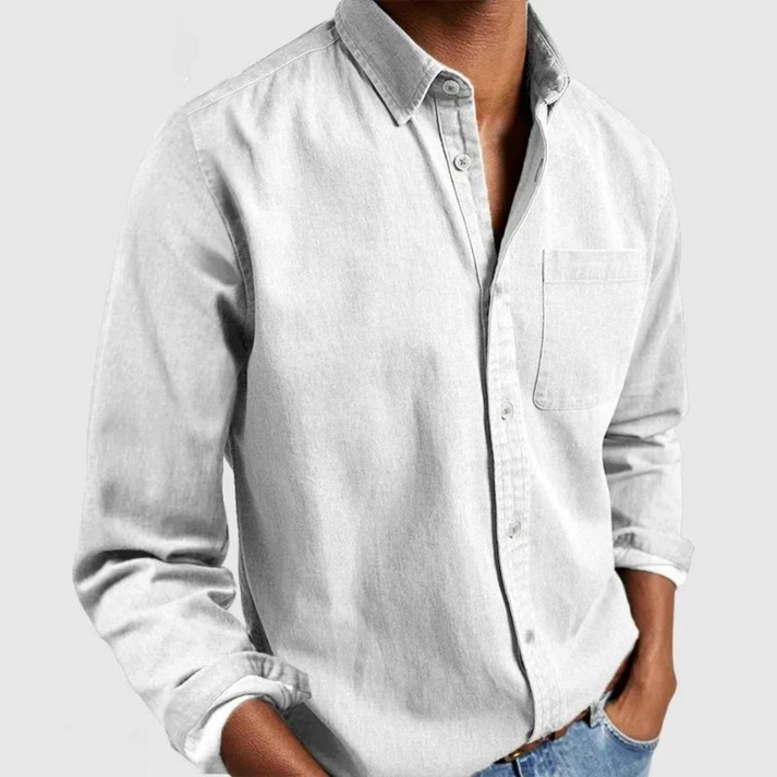Sam – Camisa de Algodón Entallada de Estilo Clásico para Hombre