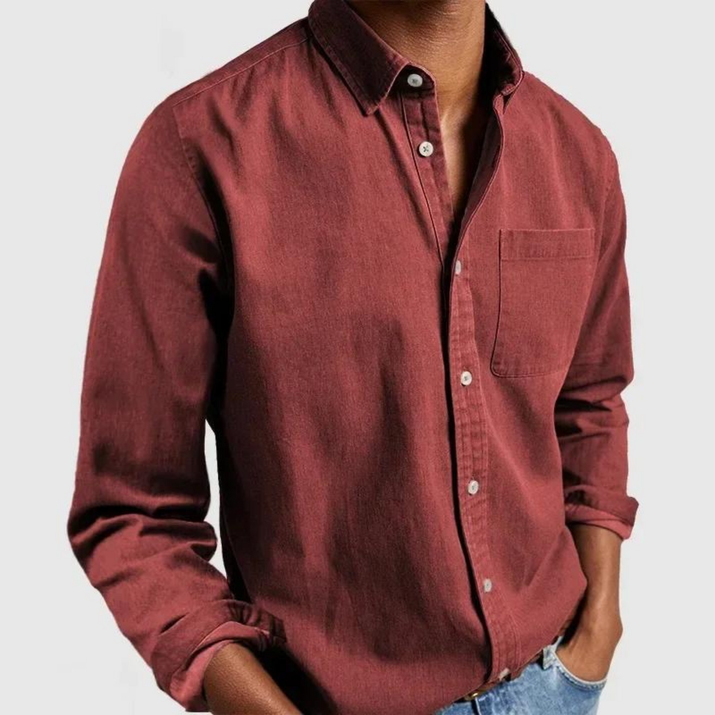 Sam – Camisa de Algodón Entallada de Estilo Clásico para Hombre