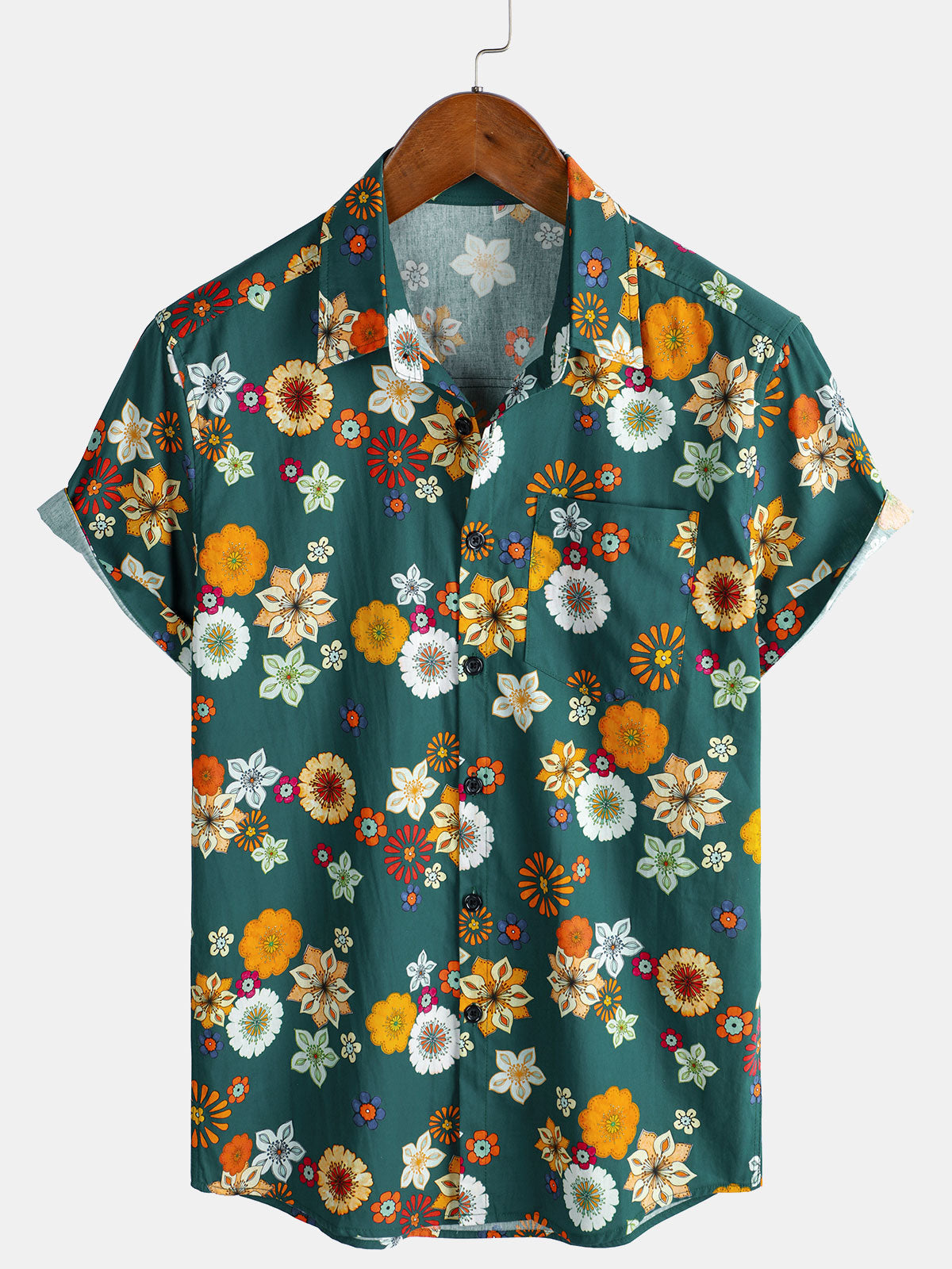 Keanu – Camisa hawaiana de algodón 100% con estampado floral