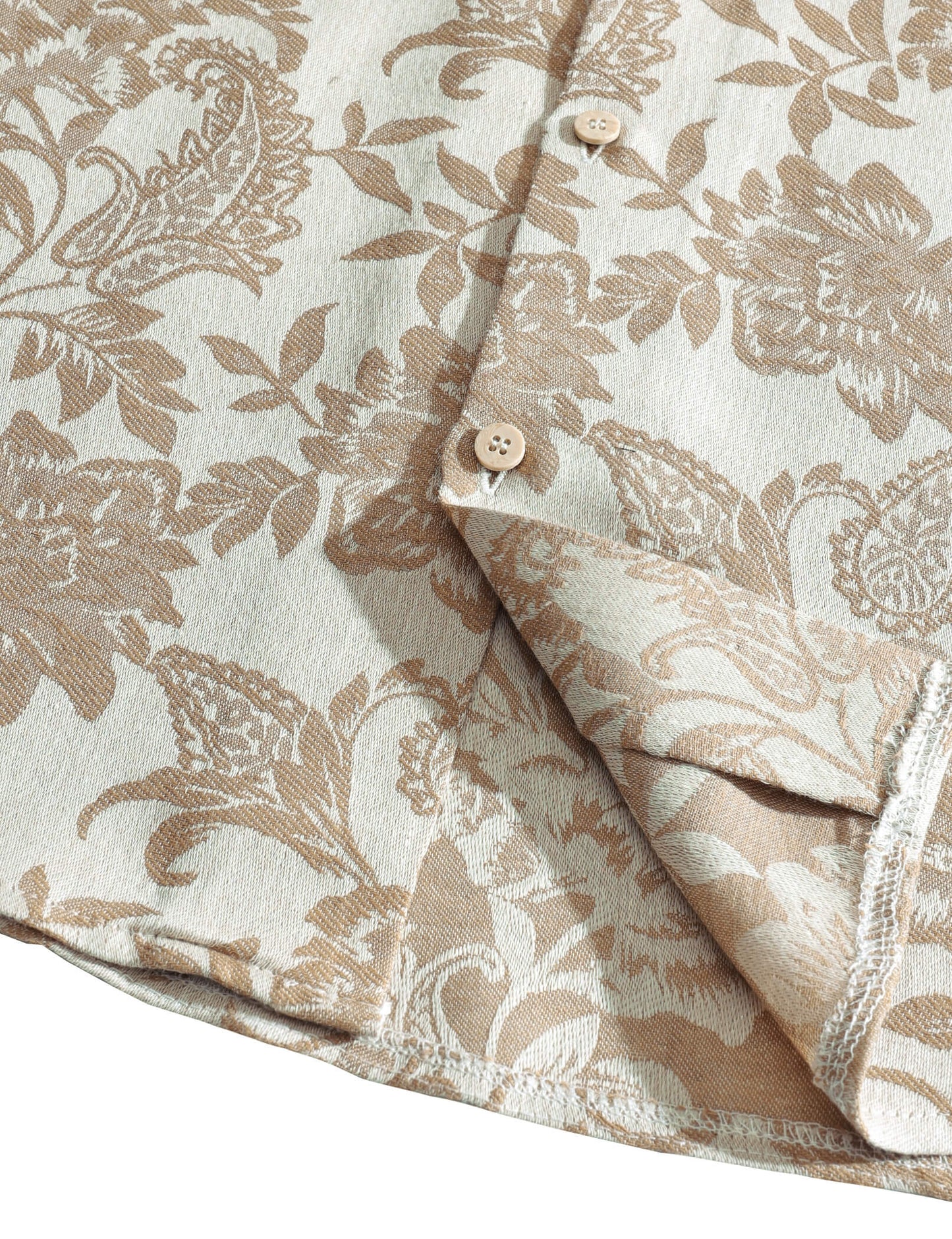 Kaley – Camisa hawaiana jacquard floral para hombre