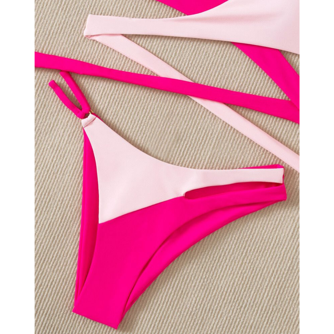 Pink Mirage – Bikini rosa con diseño brillante