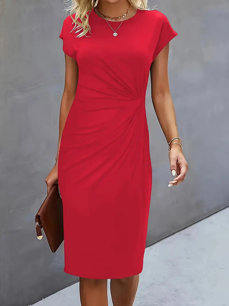 CAMIL – VESTIDO MIDI CON CUELLO REDONDO