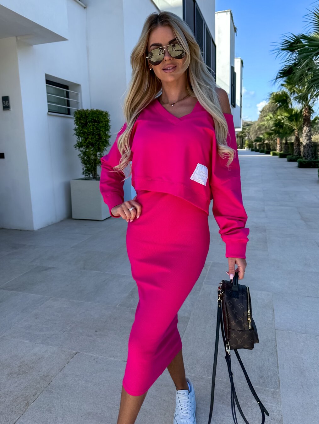 ALMA– CONJUNTO VESTIDO MIDI Y SUDADERA