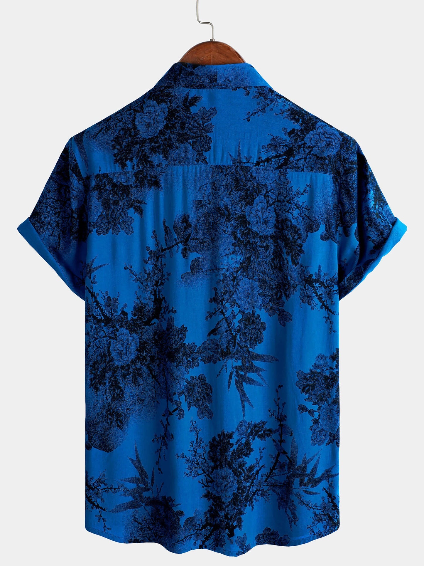 Maikona – Camisa floral azul vintage para el verano
