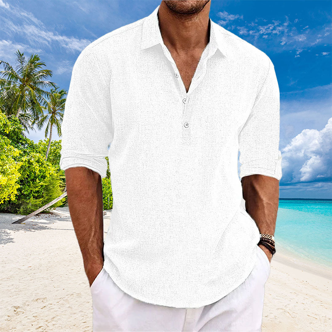 Tyler – Camisa Casual de Lino de Manga Larga para Hombre