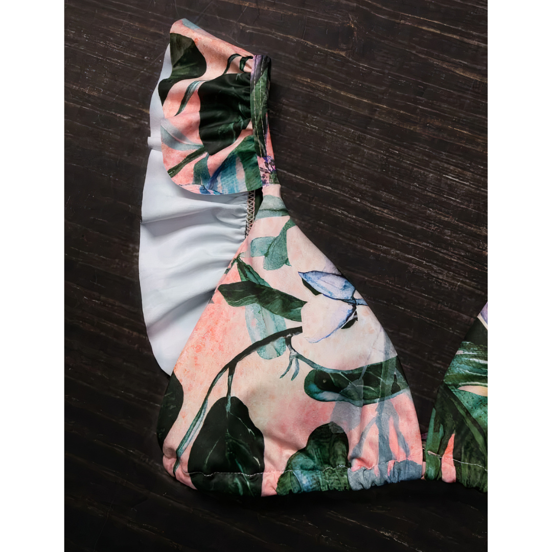 Milos Dream - Bikini de 3 piezas con volantes y glamour sofisticado