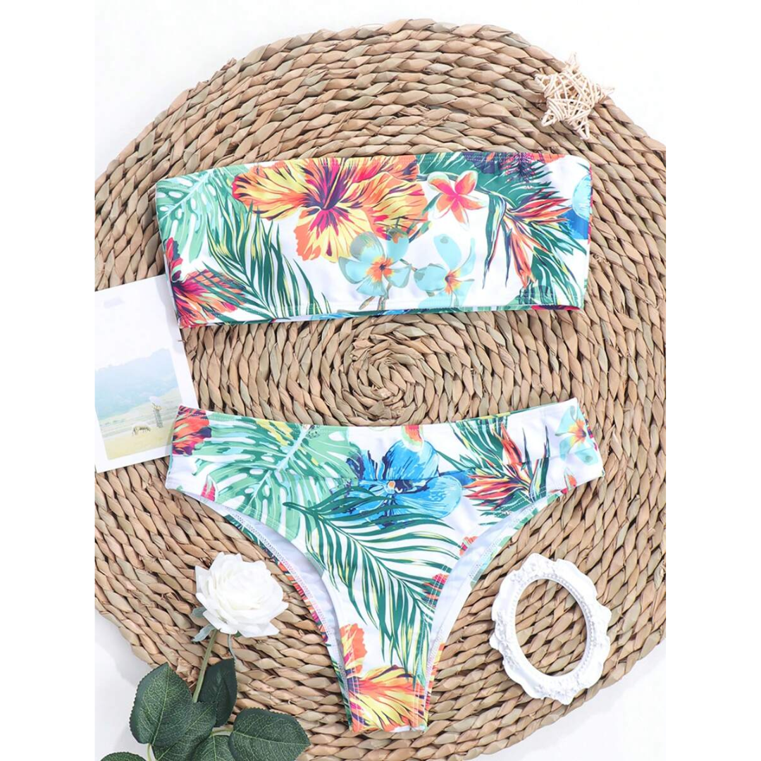 Tropical Dream – Bikini tropical con talle alto