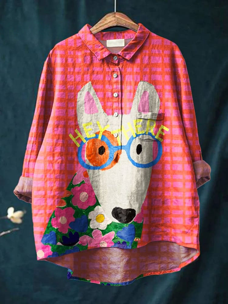 Chloe – Camisa Artística con Estampado de Perros