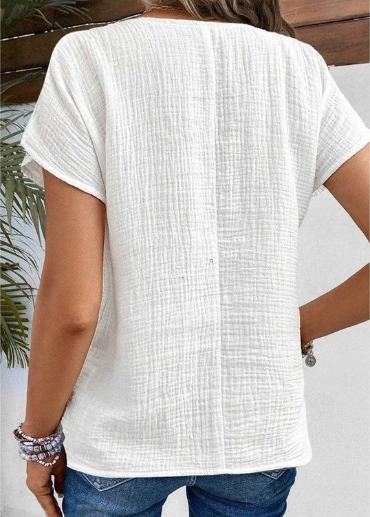 Jane – Blusa de algodón y lino con estilo natural