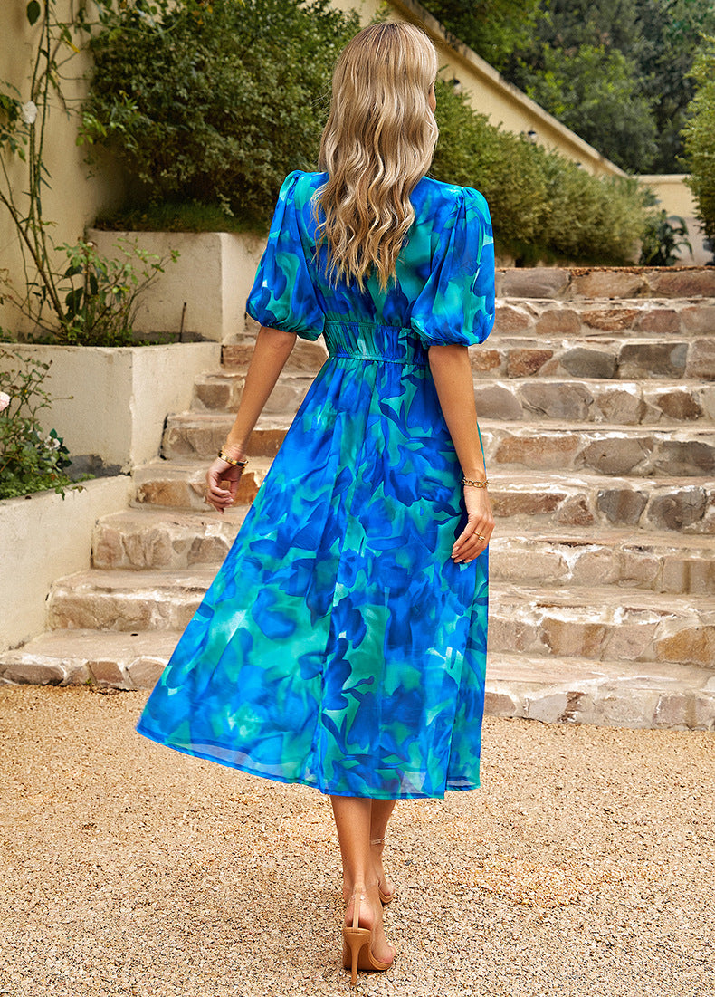 Flore – Vestido Elegante con Estampado Floral para Mujer