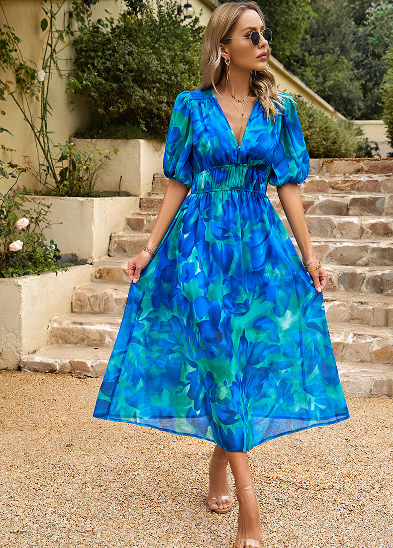 Flore – Vestido Elegante con Estampado Floral para Mujer