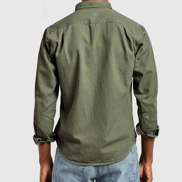 Sam – Camisa de Algodón Entallada de Estilo Clásico para Hombre