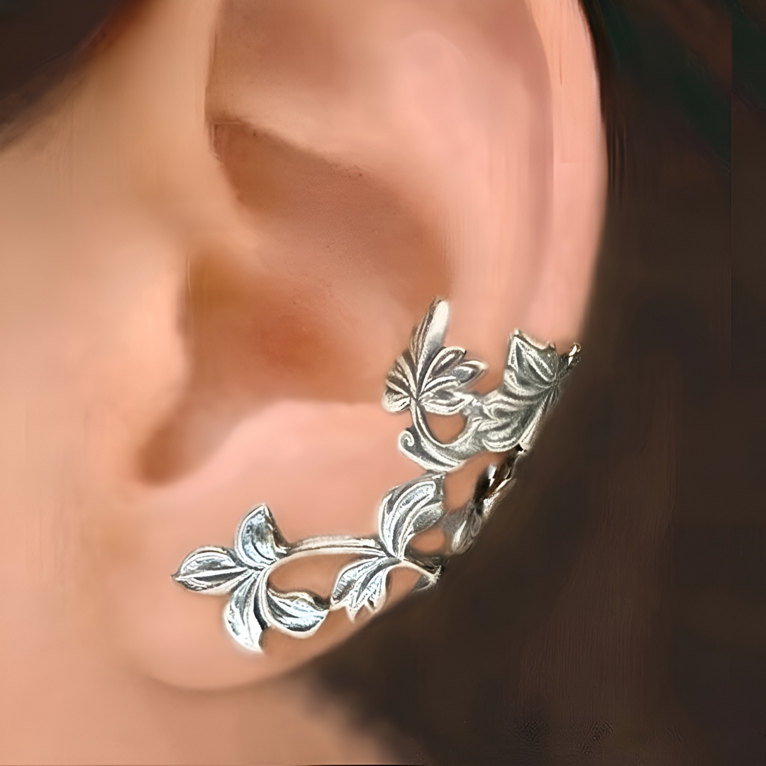 EAR CUFF PÉTALOS DE PLATA