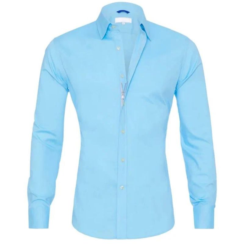 LEO – Camisa con cremallera resistente a las arrugas