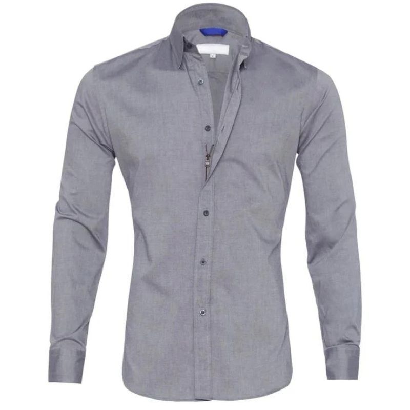 LEO – Camisa con cremallera resistente a las arrugas