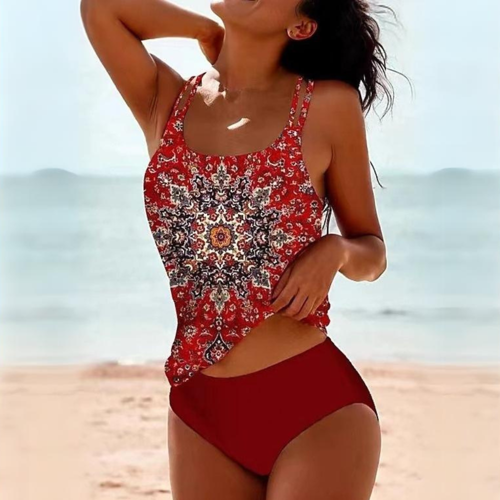Celise – Conjunto de top y braguita de bikini con estilo tropical