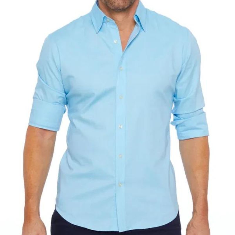 LEO – Camisa con cremallera resistente a las arrugas