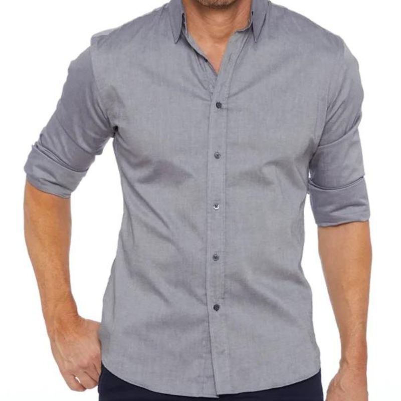 LEO – Camisa con cremallera resistente a las arrugas