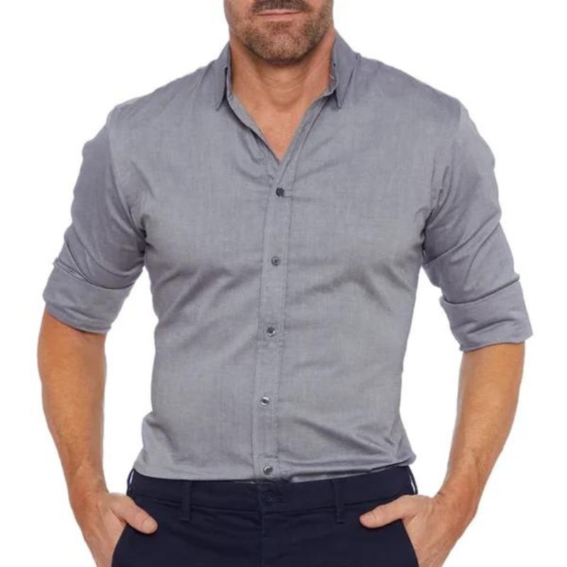 LEO – Camisa con cremallera resistente a las arrugas