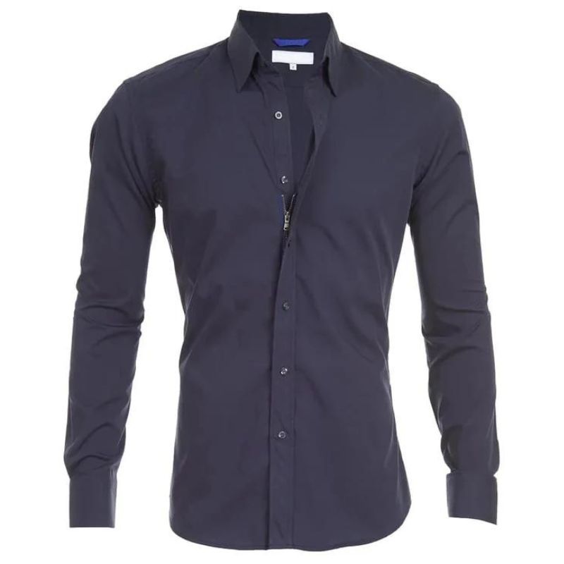 LEO – Camisa con cremallera resistente a las arrugas