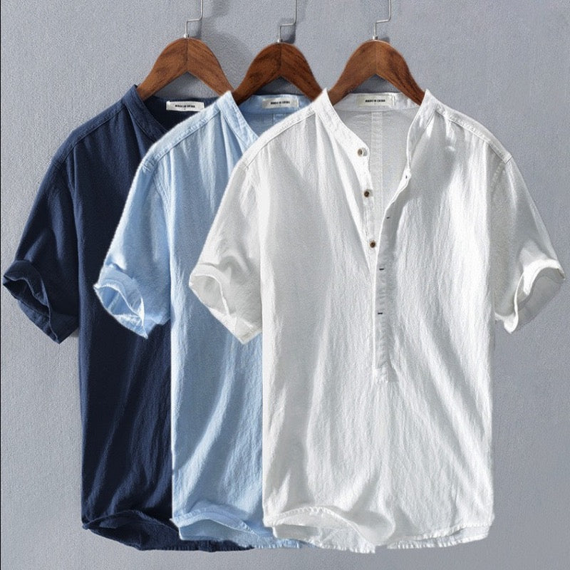 Damian – Camisa algodón-lino elegante y cómoda