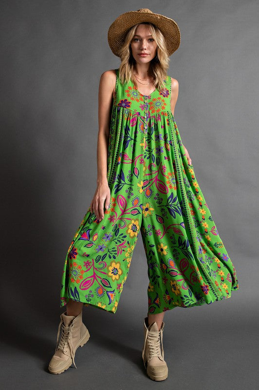 Vintage Floral – Mono sin mangas con estampado floral