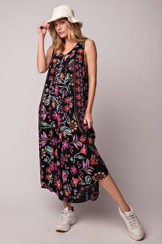 Vintage Floral – Mono sin mangas con estampado floral