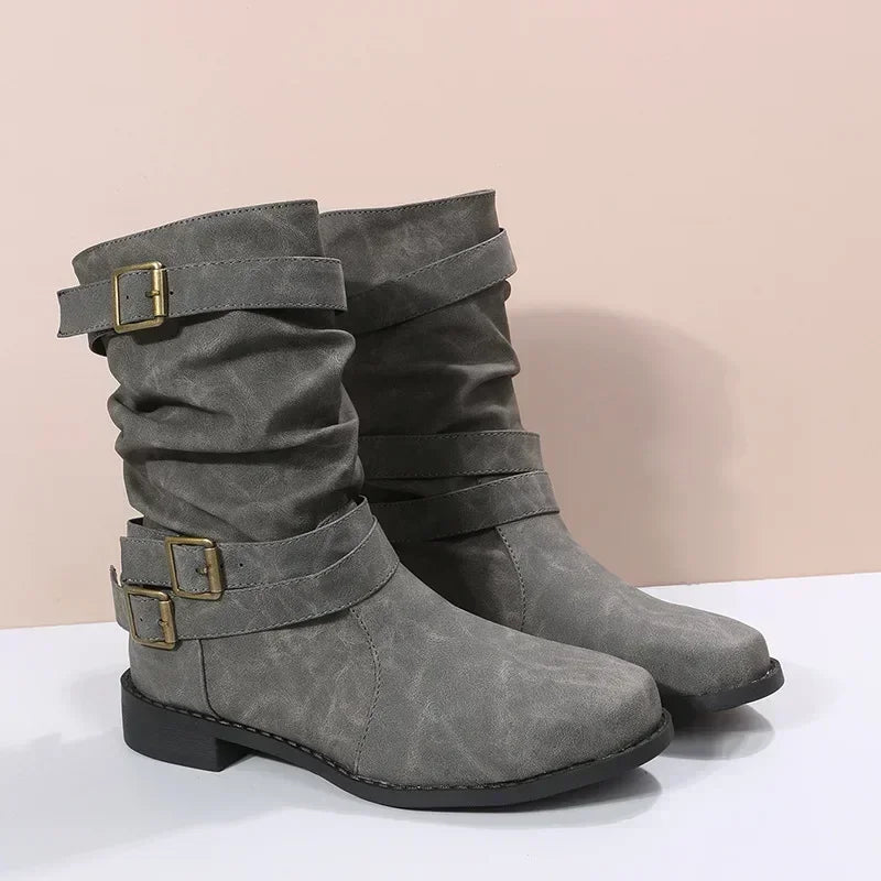 BOTAS PLANAS RETRO CON HEBILLAS n.39514