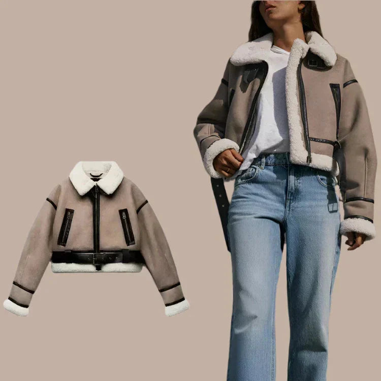 Bellini | Giacca in pelle versatile khaki