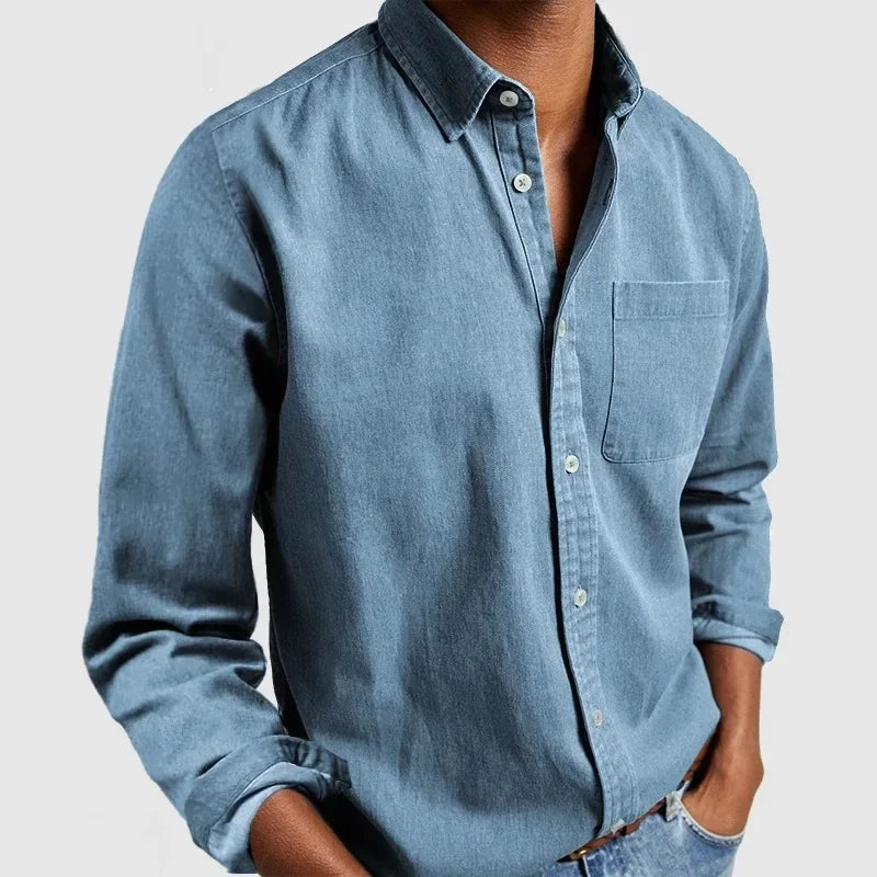 Sam – Camisa de Algodón Entallada de Estilo Clásico para Hombre